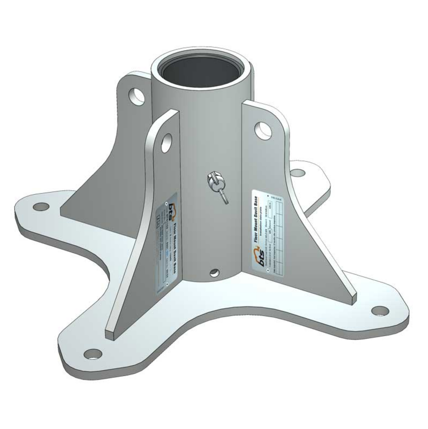 Beaver Technology Services (BTS) Permanent Davit Base (Floor Mount c/w Screw locking pin)