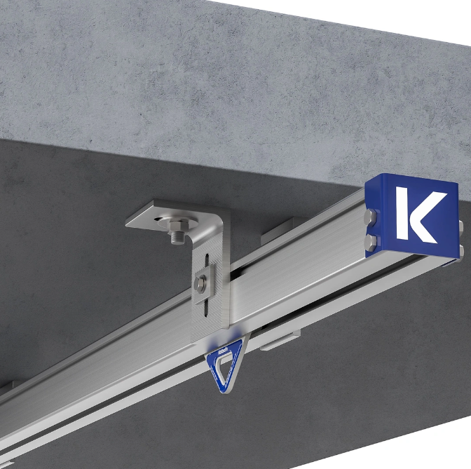 Kattsafe OH26 Rigid 80 Rail System - Adjustable Concrete Mount